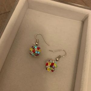 (Brand New) Handmade Swarovski Rainbow Colour Crystal Drop Earrings